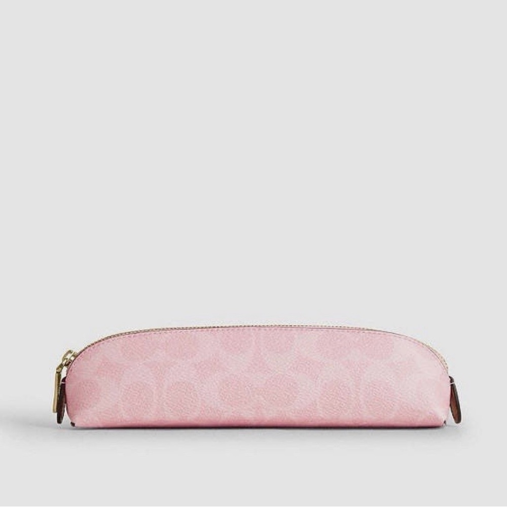 Coach Powder Pink Leather Pencil Case